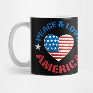 Peace and Love, America. Mug